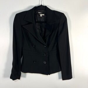 Vintage Bebe San Francisco Black Double Breasted Blazer Jacket Size 6 USA Made